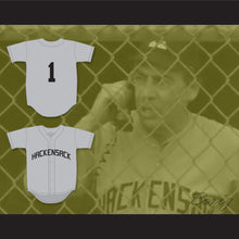 Load image into Gallery viewer, Jerry Orbach Charley Pegler 1 Hackensack Bulls Gray Baseball Jersey Brewster&#39;s Millions