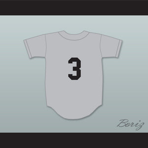 John Candy Spike Nolan 3 Hackensack Bulls Gray Baseball Jersey Brewster's Millions