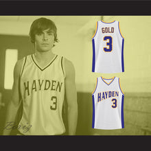 Load image into Gallery viewer, Mark Gold 3 Hayden Warriors High School Basketball Jersey