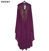 Load image into Gallery viewer, HHDMV fashion restoring ancient ways style long outwear long sleeve bat sleeve hooded collar appliques loose long outwear