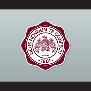 Hillman College Eagle Crest Maroon and White Lab Leather Varsity Letterman Jacket