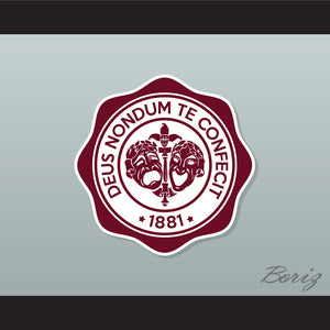 Hillman College Maroon and White Lab Leather Varsity Letterman Jacket