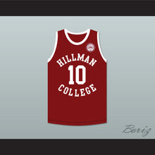 Load image into Gallery viewer, Ronald 'Ron' Johnson 10 Hillman College Maroon Basketball Jersey with Eagle Patch