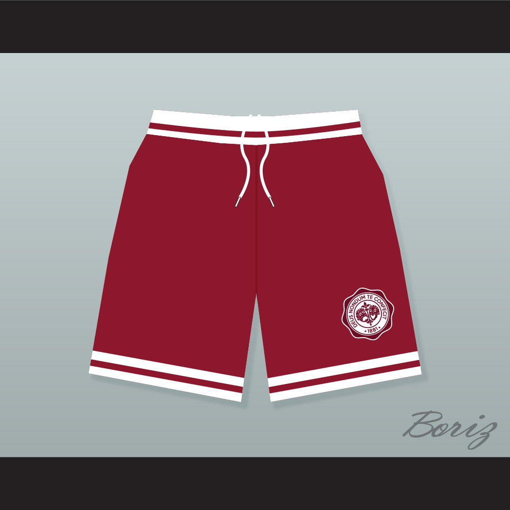 Hillman College Maroon Basketball Shorts with Theater Patch