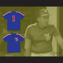 Load image into Gallery viewer, Coach Charley Pegler 1 Hackensack Bulls Blue Baseball Jersey Brewster&#39;s Millions