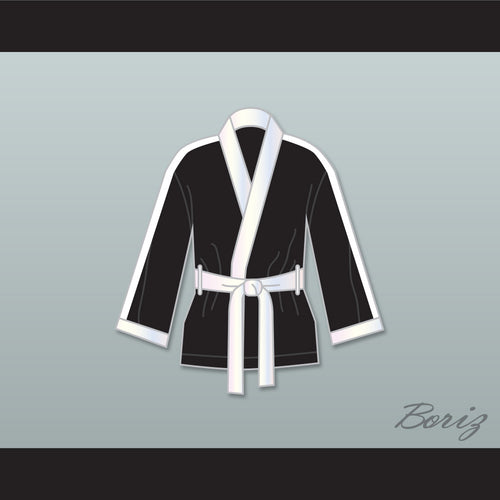 Clubber Lang World Heavyweight Champ Black Satin Half Boxing Robe
