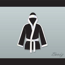 Load image into Gallery viewer, Clubber Lang World Heavyweight Champ Black Satin Half Boxing Robe with Hood