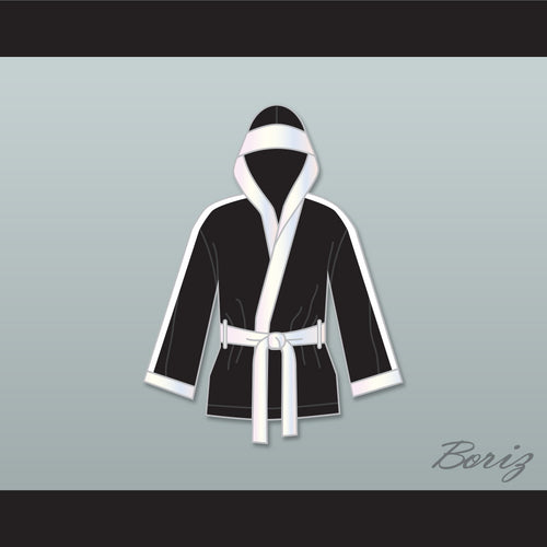 Clubber Lang World Heavyweight Champ Black Satin Half Boxing Robe with Hood
