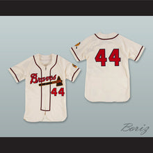 Load image into Gallery viewer, Hank Aaron 44 Milwaukee Braves Zip Up White Baseball Jersey