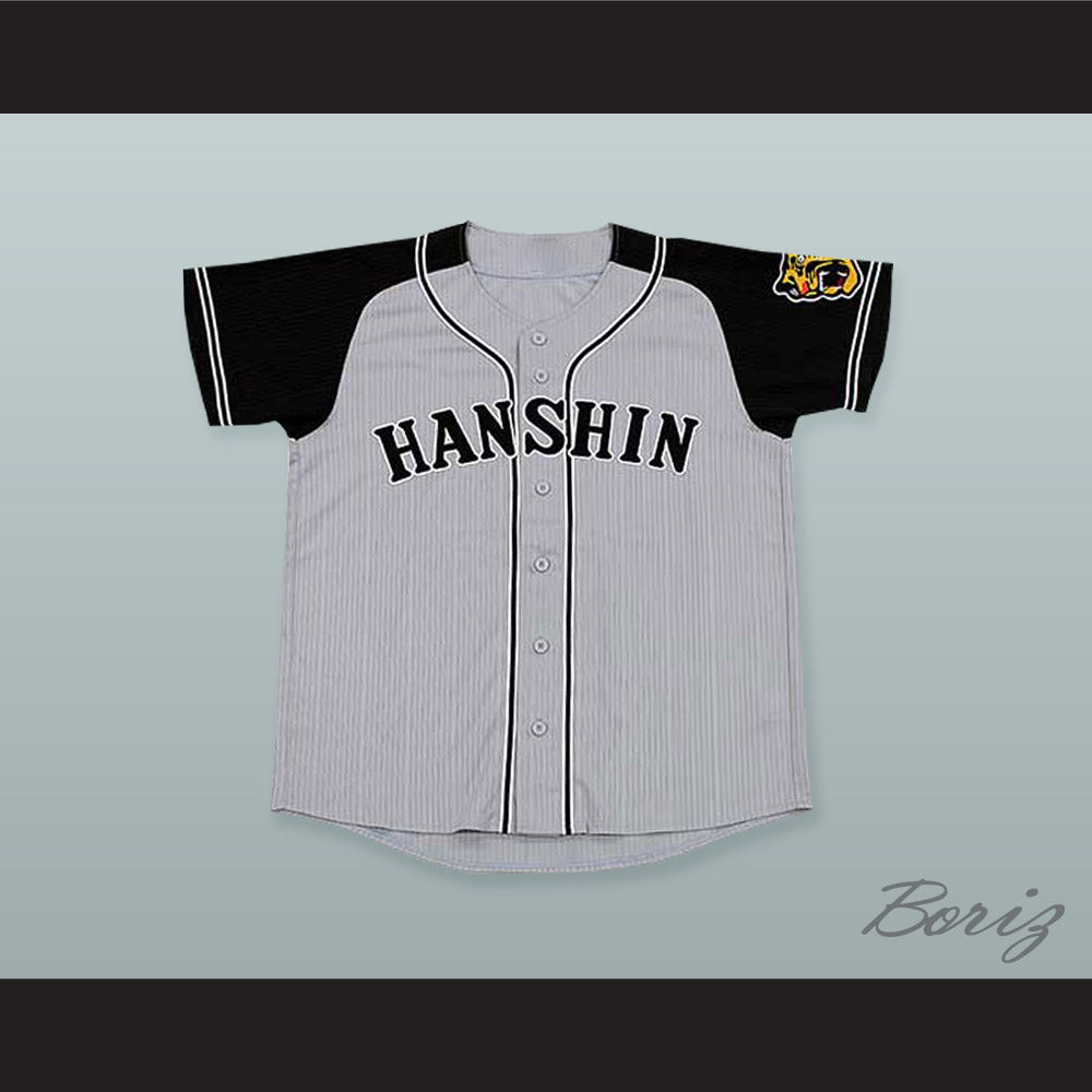 Hanshin Tigers Gray Baseball Jersey with Patch