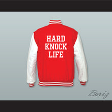 Load image into Gallery viewer, Hard Knock Life 98 Red Wool and White Lab Leather Varsity Letterman Jacket