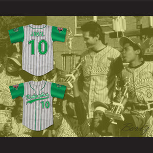 Jamal 10 Kekambas Pinstriped Baseball Jersey with ARCHA and Duffy's Patches