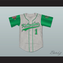 Load image into Gallery viewer, Jarius &#39;G-Baby&#39; Evans 1 Kekambas Pinstriped Baseball Jersey with ARCHA and Duffy&#39;s Patches