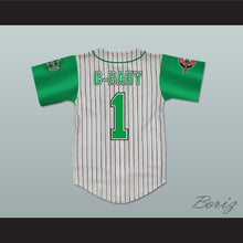 Load image into Gallery viewer, Jarius &#39;G-Baby&#39; Evans 1 Kekambas Pinstriped Baseball Jersey with ARCHA and Duffy&#39;s Patches