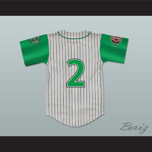 Player 2 Kekambas Pinstriped Baseball Jersey with ARCHA and Duffy's Patches