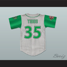 Load image into Gallery viewer, Jefferson Albert Tibbs 35 Kekambas Pinstriped Baseball Jersey with ARCHA and Duffy&#39;s Patches