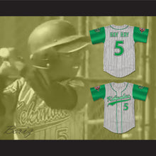 Load image into Gallery viewer, Raymond &#39;Ray Ray&#39; Bennet 5 Kekambas Pinstriped Baseball Jersey with ARCHA and Duffy&#39;s Patches