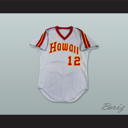 Hawaii Islanders 12 Gray Pullover Baseball Jersey