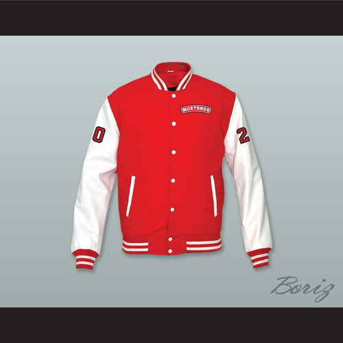 Heaver 20 Hamilton Mustangs Red Wool and White Lab Leather Varsity Letterman Jacket