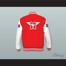 Load image into Gallery viewer, Heaver 20 Hamilton Mustangs Red Wool and White Lab Leather Varsity Letterman Jacket