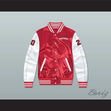 Load image into Gallery viewer, Heaver 20 Hamilton Mustangs Red/ White Varsity Letterman Satin Bomber Jacket