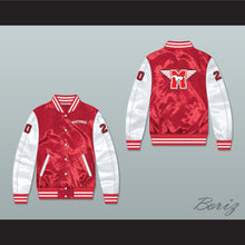 Load image into Gallery viewer, Heaver 20 Hamilton Mustangs Red/ White Varsity Letterman Satin Bomber Jacket