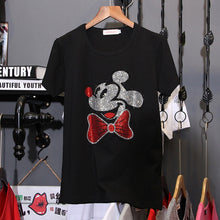 Load image into Gallery viewer, Hiawatha Diamond 2018 New Cotton Hot Drilling T-Shirt Women Short Sleeve Summer T Shirts TX004