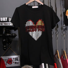 Load image into Gallery viewer, Hiawatha Diamond 2018 New Cotton Hot Drilling T-Shirt Women Short Sleeve Summer T Shirts TX004