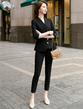 Load image into Gallery viewer, High Quality Casual Women's Suit Pants Two Piece Set 2020 new summer elegant ladies white blazer jacket business attire