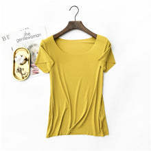 Load image into Gallery viewer, High Stretch Rib Cotton Casual Slim Fit Basic Short Sleeve Women T Shirt Seamless Tops Black Women T-Shirt Under Shirt Plus Size