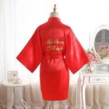 Load image into Gallery viewer, High-end Solid Letter Bride Wedding Robe Sexy Mini Bridesmaid Bridal  Party Gift Casual Half Sleeve Bathrobe Gown Sleepwear