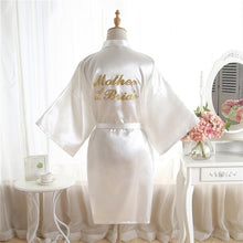 Load image into Gallery viewer, High-end Solid Letter Bride Wedding Robe Sexy Mini Bridesmaid Bridal  Party Gift Casual Half Sleeve Bathrobe Gown Sleepwear