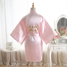 Load image into Gallery viewer, High-end Solid Letter Bride Wedding Robe Sexy Mini Bridesmaid Bridal  Party Gift Casual Half Sleeve Bathrobe Gown Sleepwear