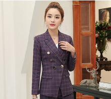 Load image into Gallery viewer, High quality professional women's suits large size S-4XL 2019 autumn and winter new slim full-sleeve blazer Slim trouser suit