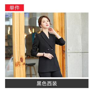 High quality temperament business professional women's suit 2019 autumn and winter new slim jacket large size female Pants suit