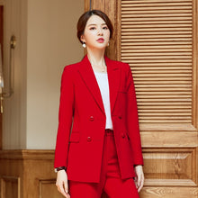 Load image into Gallery viewer, High quality temperament business professional women&#39;s suit 2019 autumn and winter new slim jacket large size female Pants suit