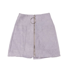 Load image into Gallery viewer, High waist ring zipper shorts 2021 winter new wide leg skirt shorts black sexy shorts female slim skirt shorts