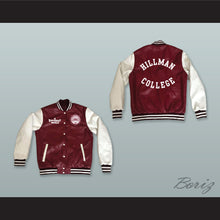 Load image into Gallery viewer, Hillman College Eagle Crest Maroon and White Lab Leather Varsity Letterman Jacket