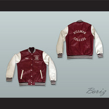Load image into Gallery viewer, Hillman College Maroon and White Lab Leather Varsity Letterman Jacket