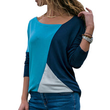 Load image into Gallery viewer, HiloRil Women Patchwork Long Sleeve Tee Shirt 2020 Casual Pullover Loose T-Shirt Harajuku Streetwear Ladies Top Tee Camisa