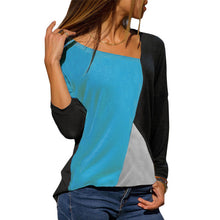 Load image into Gallery viewer, HiloRil Women Patchwork Long Sleeve Tee Shirt 2020 Casual Pullover Loose T-Shirt Harajuku Streetwear Ladies Top Tee Camisa