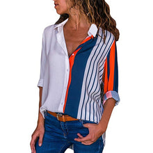 Load image into Gallery viewer, HiloRill Women Blouses 2020 Floral Print Long Sleeve Turn Down Collar Blouse Shirt Striped Tunic Plus Size Blusa Chemisier Femme