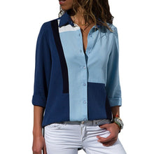 Load image into Gallery viewer, HiloRill Women Blouses 2020 Floral Print Long Sleeve Turn Down Collar Blouse Shirt Striped Tunic Plus Size Blusa Chemisier Femme
