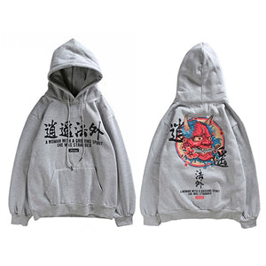 Hip Hop Mens Hoodie Sweatshirt Ghost Chinese Charater Print Harajuku Hoodie Streetwear 2019 Autumn Casual Black Pullover Cotton