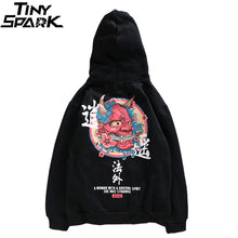 Load image into Gallery viewer, Hip Hop Mens Hoodie Sweatshirt Ghost Chinese Charater Print Harajuku Hoodie Streetwear 2019 Autumn Casual Black Pullover Cotton