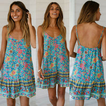 Load image into Gallery viewer, Hirigin Summer Women Long Boho Maxi Dress Print Beach Dress Casual Short Sleve Loose Party Club Dresses Sundress Vestidos