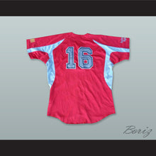 Load image into Gallery viewer, Hitachi 16 Kanagawa Japan Red Button Down Baseball Jersey