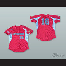 Load image into Gallery viewer, Hitachi 16 Kanagawa Japan Red Button Down Baseball Jersey