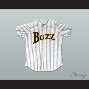 Hog Ellis 4 Buzz White Pinstriped Baseball Jersey Major League: Back to the Minors