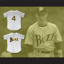 Load image into Gallery viewer, Hog Ellis 4 Buzz White Pinstriped Baseball Jersey Major League: Back to the Minors